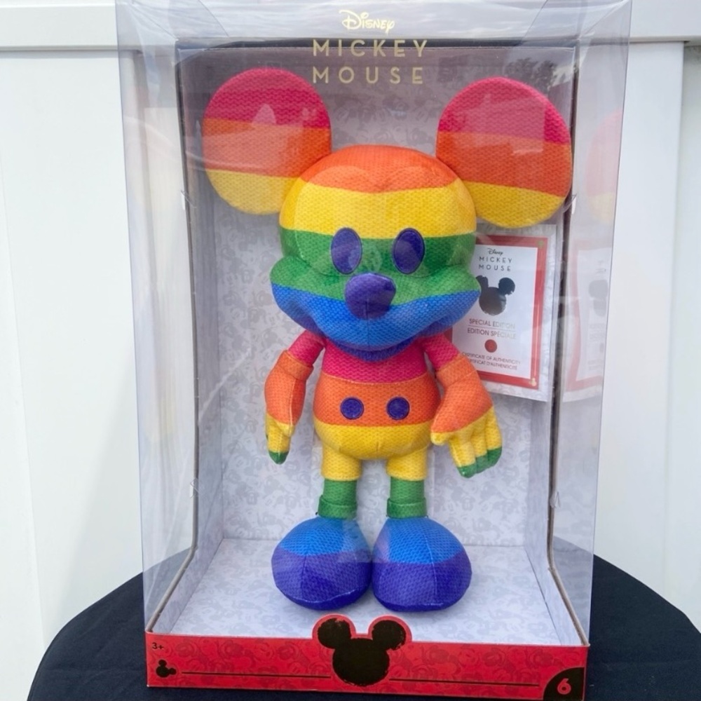 Disney Year of The Mouse Collector Plush Rainbow Mickey Mouse June NEW in Box